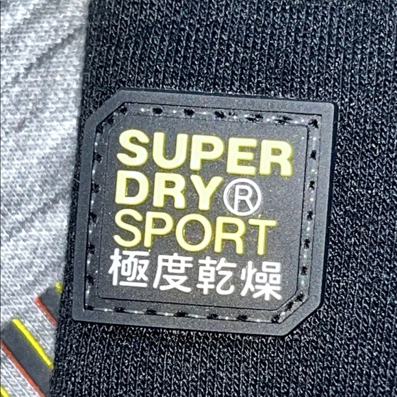 Superdry Sport Men's Gray Black Crewneck Sweatshirt Colorblock Warm Comfortable - Picture 3 of 10